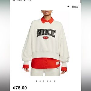 Nike retro cropped crew neck NWOT